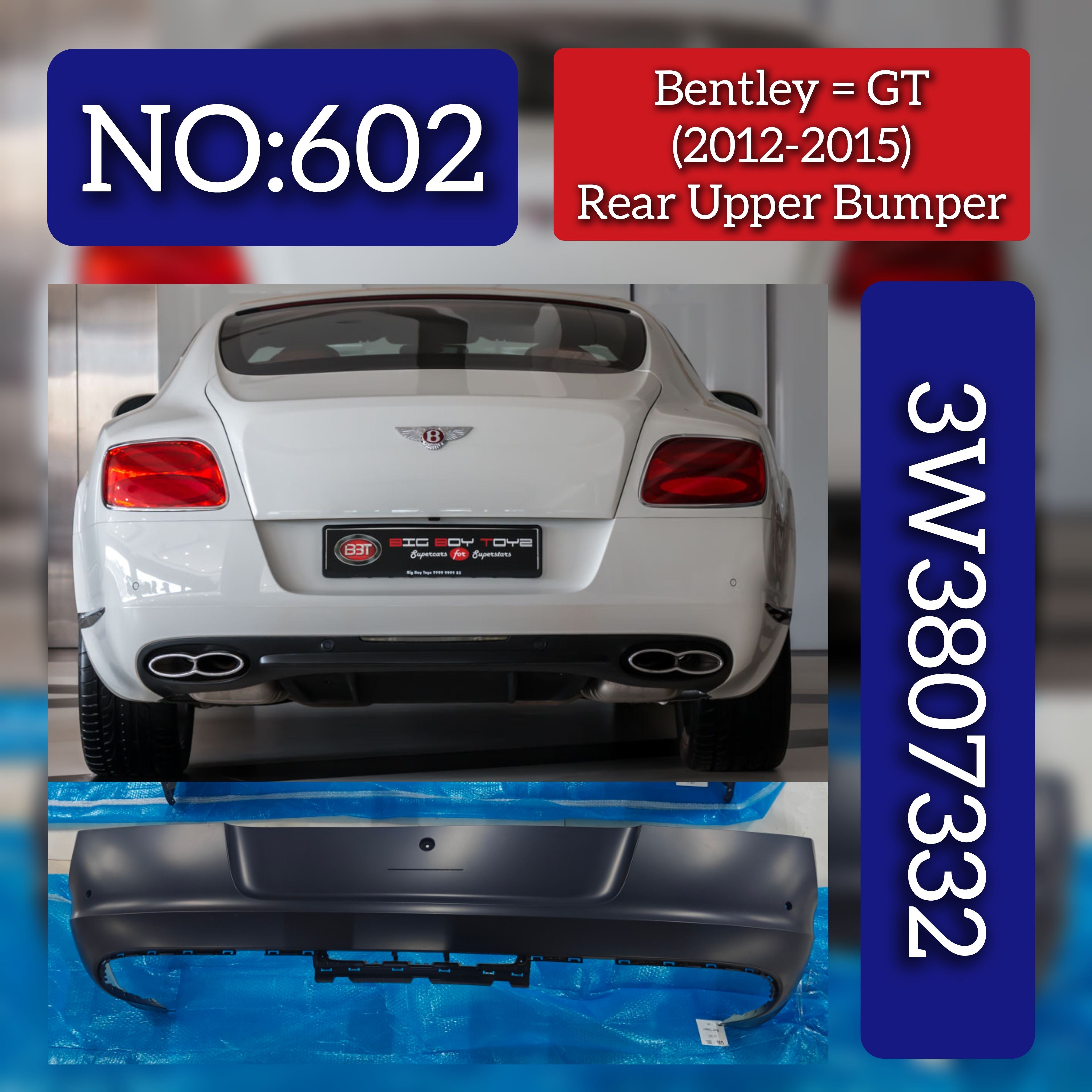 Rear Upper Bumper 3W3807332 Compatible With Bentley GT (2012-2015) Tag No.602