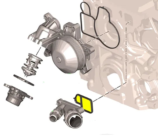 Engine Gasket Coolant Elbow 492.010 11117800050 Compatible With BMW 3-SERIES (E90) 3-SERIES Convertible (E93) 5-SERIES (E60) 5-SERIES (F10) 5-SERIES Gran Turismo (F07) 7-SERIES (F01, F02, F03, F04) X3 (E83) X5 (E70) X6 (E71, E72)