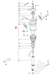 Rear Left Air Suspension Shock Absorber Strut  95835801950 95835801940 95835801941 95835801942 95835801951 Compatible With PORSCHE CAYENNE (92A) & VW TOUAREG (7P5, 7P6)
