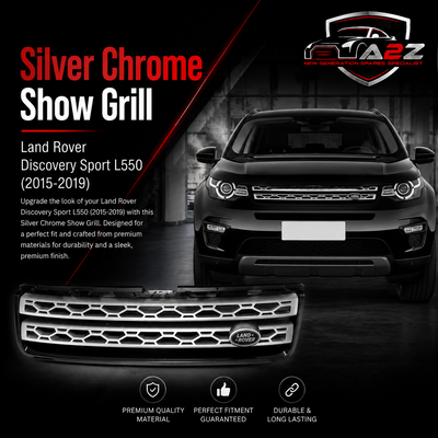 Silver Chrome Show Grill Compatible With Land Rover Discovery Sport L550 (2015-2019)   Tag 6