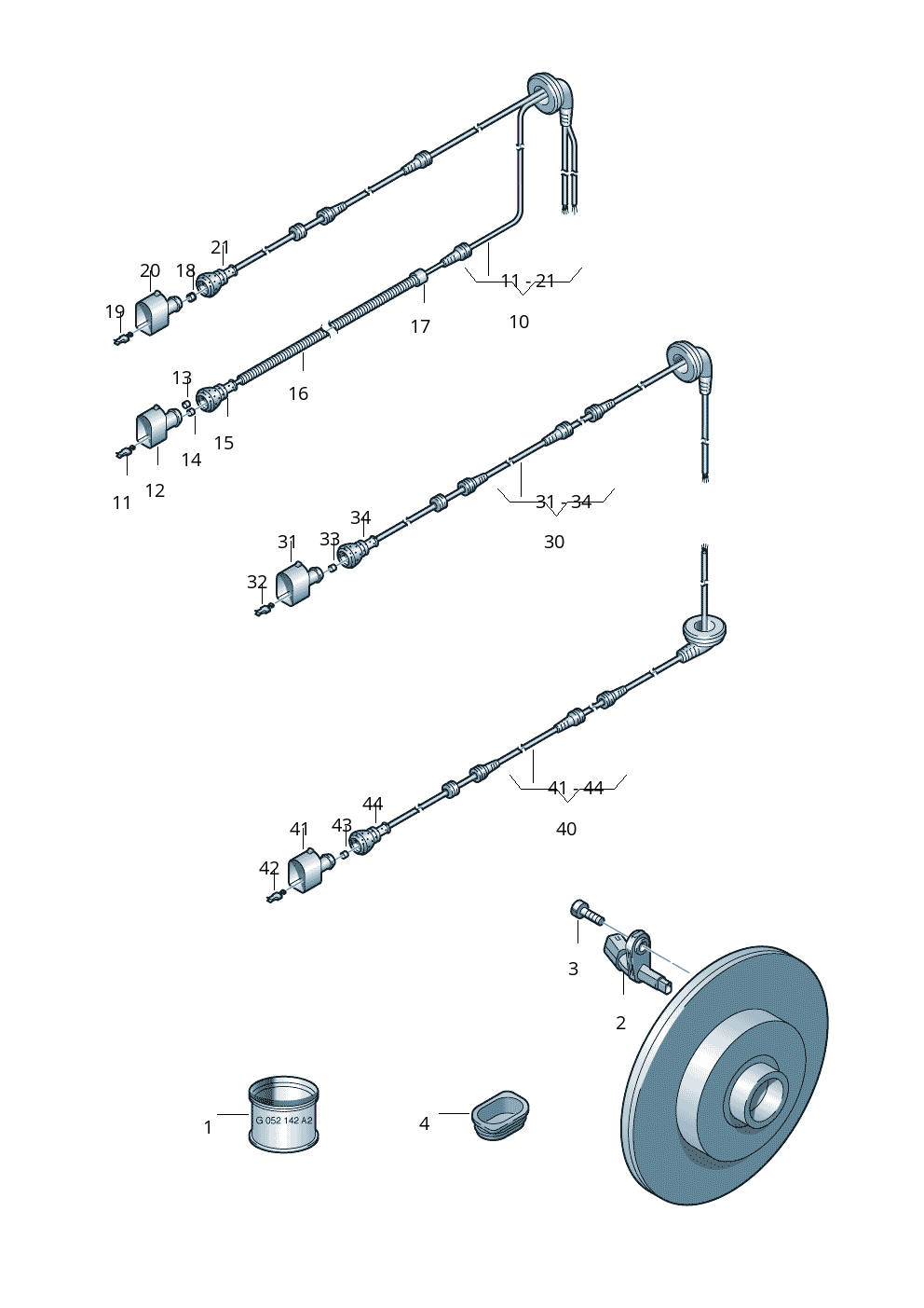 Rear Right ABS Wheel Speed Sensor Black WHT003858 1K0927808 Compatible With AUDI Q3 8UB, 8UG