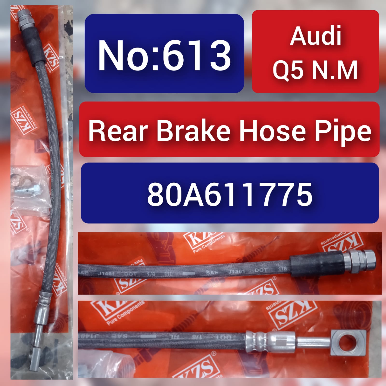 Rear Brake Hose Pipe 80A611775  Compatible with AUDI Q5 N.M  Tag-H-613