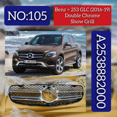 Front Dimond Chrome Show Grill A2538882000 Compatible With MERCEDES BENZ  GLC X253 2016-2019