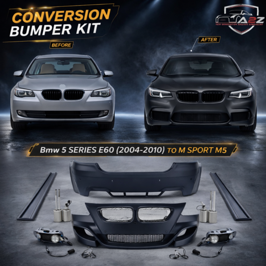 A To Z Compatible With Bmw 5 Series E60 (2004-2010) Front Rear Bumper Upgrade Convert To M Sport M5 Body Kit Bumper Side Skirt Running Board Exhasut Tip E60 Body Kit M5 Set Gc CC-9200 (Shipping Cost Not Included In Price)