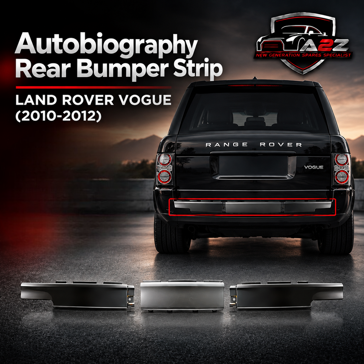 Autobiography Rear Bumper Strip LR023705 LR023706 Compatible With LAND ROVER VOGUE (2010-2012)
