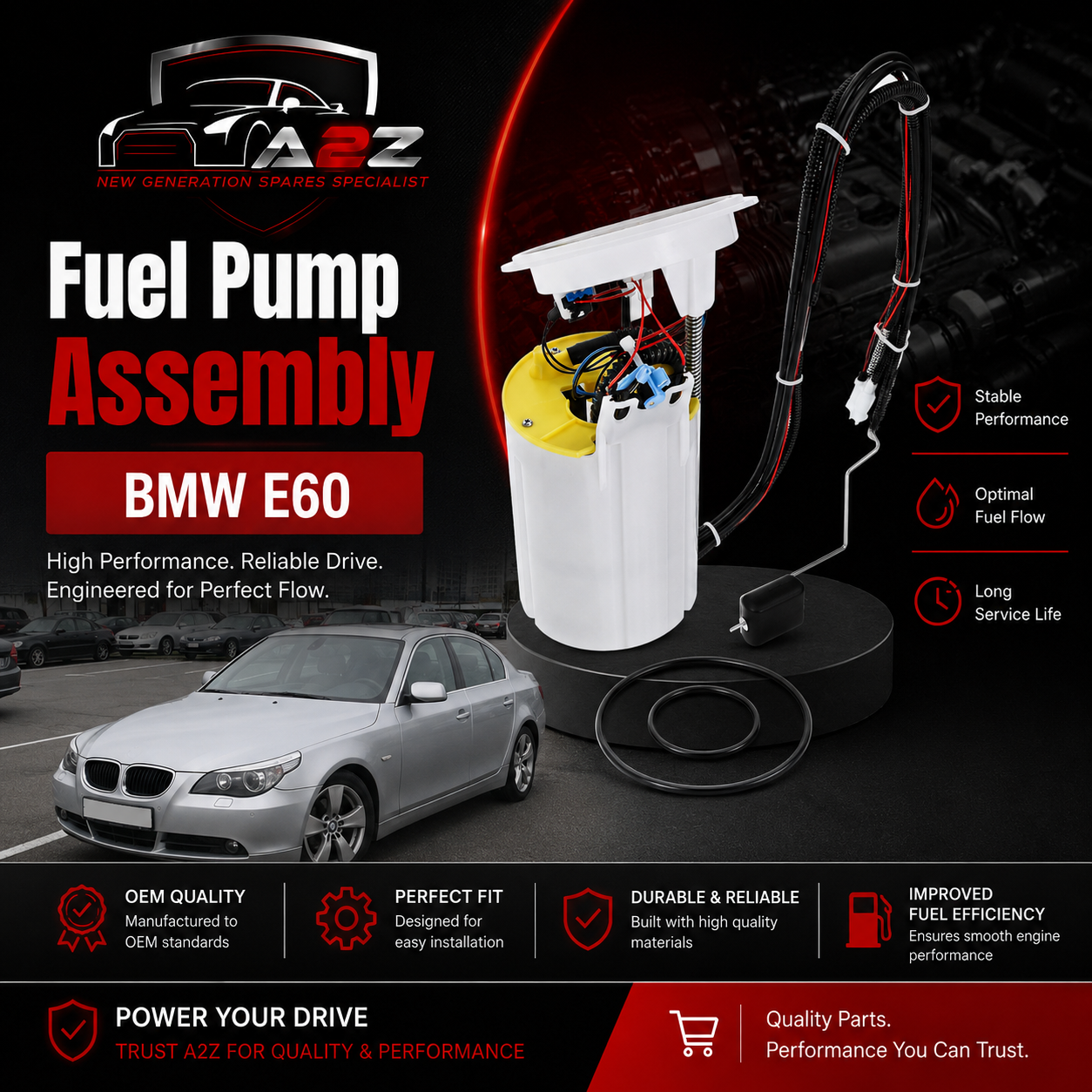 Fuel Pump Assembly 16117373521 16147174893 Compatible With BMW E60