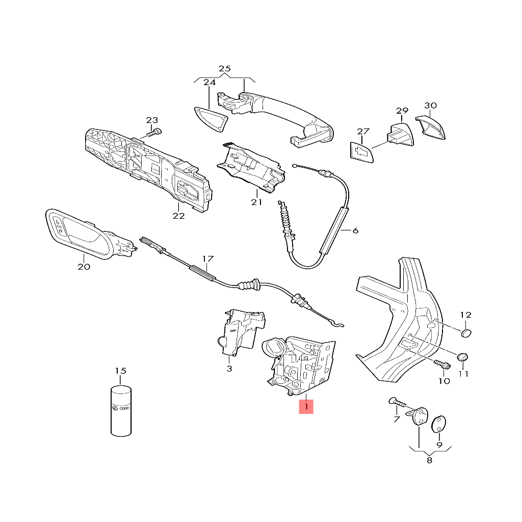 Rear Right Door Lock Actuator 5E0839016A Compatible With SKODA OCTAVIAN (New Model) (2013-20)