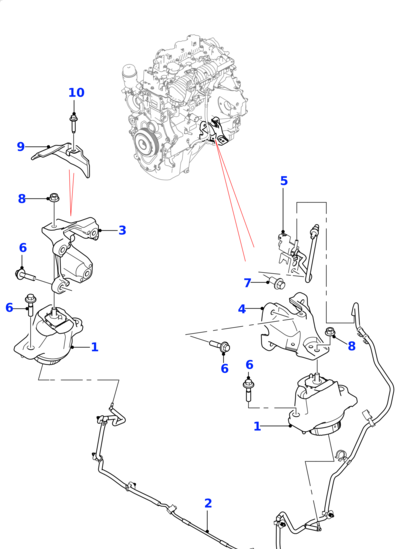 Engine Mount Rear Left  T4N1135 Compatible With JAGUAR XF & XE