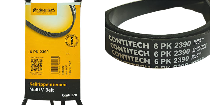 Multi Rib Belt 6PK2390 0129973692 Compatible With MERCEDES-BENZ M-CLASS (W163) E-CLASS (W212) (CONTINENTAL)