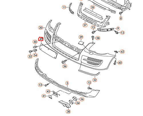 Front Bumper Bracket Left 3GD807183 Right 3GD807184 Compatible With Volkswagen PASSAT B8 (362) Tag No.309