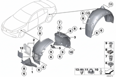 Front Engine Shield Splash Right 51757302376 Compatible With BMW For 7 Series F02 F01 (2013-14)