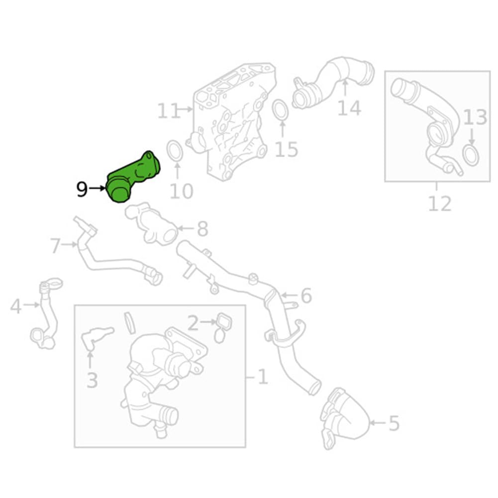 Elbow (Thermostat) LR094089 For LAND ROVER RANGE ROVER EVOQUE LR Discovery Sport  Tag-E-117