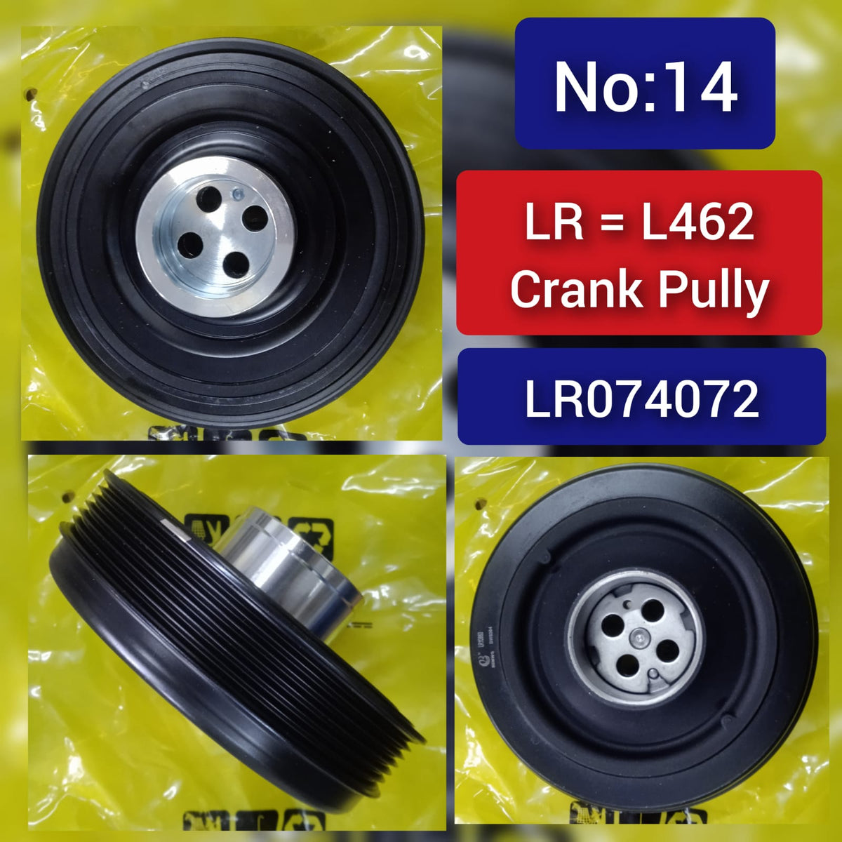 Crankshaft Pulley LR074072 LR113860 G4D36316AC G4D36316AG Compatible With LAND ROVER DISCOVERY SPORT (L550) & DISCOVERY V (L462) & RANGE ROVER EVOQUE (L538) &  XE (X760) & JAGUAR F-PACE (X761) &XF II (X260)Tag-CP-14