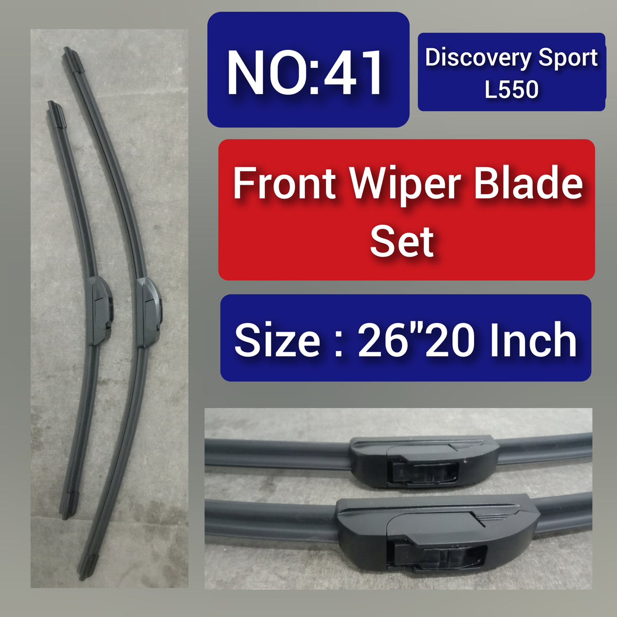 Front Wiper Blade Set (26'20 Inch) Compatible with Land Rover Discovery Sport L550 Tag-WBF-41