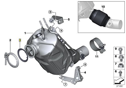 Silencer Exhaust Ring (Turbocharger Gasket) 721.930 18308513651 Compatible With BMW 1-SERIES (F20) 3-SERIES (E90) 3-SERIES (F30, F80) 3-SERIES Gran Turismo (F34) 5-SERIES (E60) 5-SERIES (F10) X1 (E84) X3 (E83) X3 (F25)