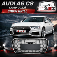 RS6 Black And Chrome Honeycomb Show Grill Compatible With Audi = A6 (2019-24) Tag No.73