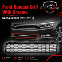 Front Bumper Grill With Chrome 3V0853677 3V0853551A Compatible With Skoda Superb (2015-2018) Tag No.505