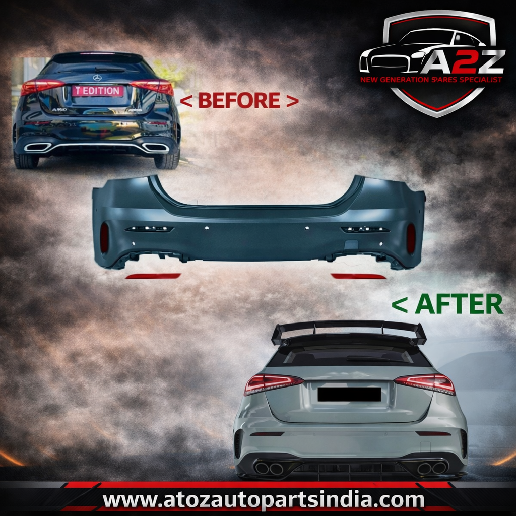 A To Z Compatible With Mercedes Benz A Class W177 (2018-2024) Rear Bumper Upgrade Convert To Amg Amg45s Bumper Body Kit For Hatchback Car GC W177-004 Hatchback CC-9468 (Shipping Cost Not Included In Price)