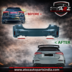 A To Z Compatible With Mercedes Benz A Class W177 (2018-2024) Rear Bumper Upgrade Convert To Amg Amg45s Bumper Body Kit For Hatchback Car GC W177-004 Hatchback CC-9468 (Shipping Cost Not Included In Price)
