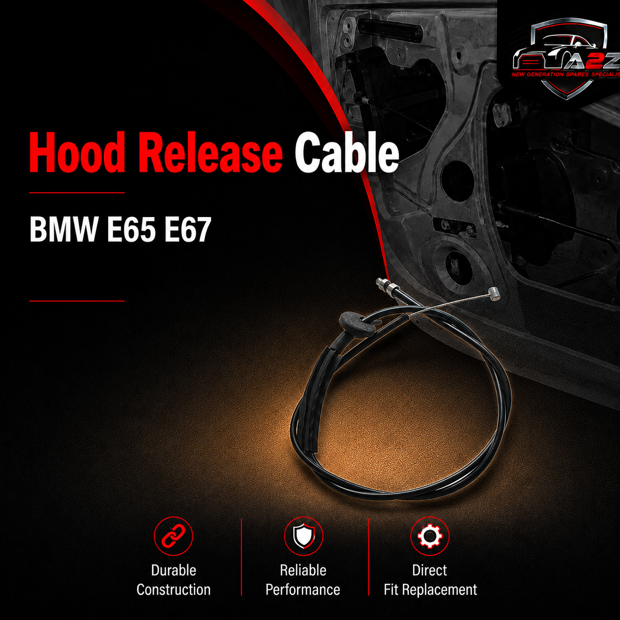 Hood Release Cable 51238240608 Compatible With BMW E65 E67