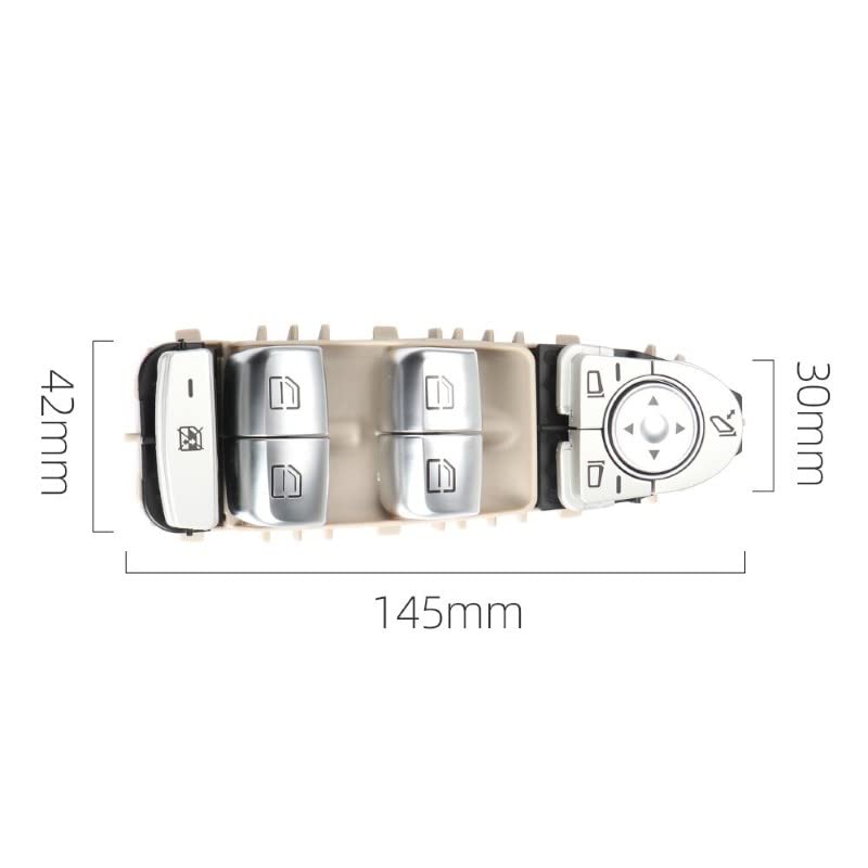 Window Switch Main Compatible With Mercedes C Class Window Switch Main C Class W205 2016 Glc W253 2016 E Class W213 2018 Beige