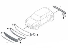 Front Bumper Grille 51117268752 Compatible With  Mini Cooper S (R56) Tag No.76