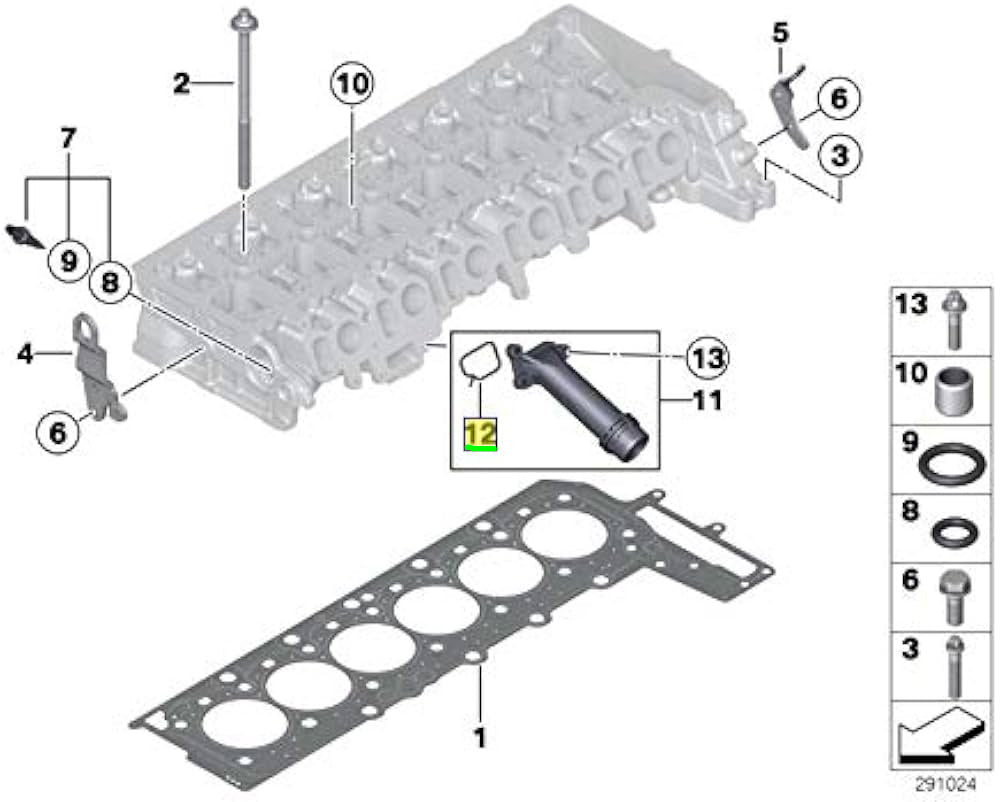 Coolant Pipe Elbow Packing (Gasket) 249.690 11127810712 Compatible With BMW 1-SERIES (F20) 3-SERIES (E90) 3-SERIES (F30, F80) 3-SERIES Gran Turismo (F34) 5-SERIES (F10) X1 (E84) X3 (F25)