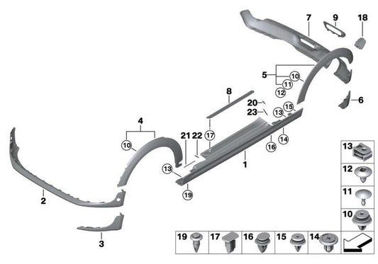 Rear Left Wheel Arch (EYEBROW ) 51777300821 Compatible With Mini Cooper F55/F56 Tag No.125