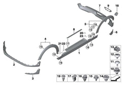 Rear Left Wheel Arch (EYEBROW ) 51777300821 Compatible With Mini Cooper F55/F56 Tag No.125