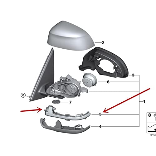 Mirror Light Compatible With Bmw X3 F25 2014-2018 X5 F15 2014-2018 X6 F16 2014-2018 Side Mirror Light 63137291217 Left
