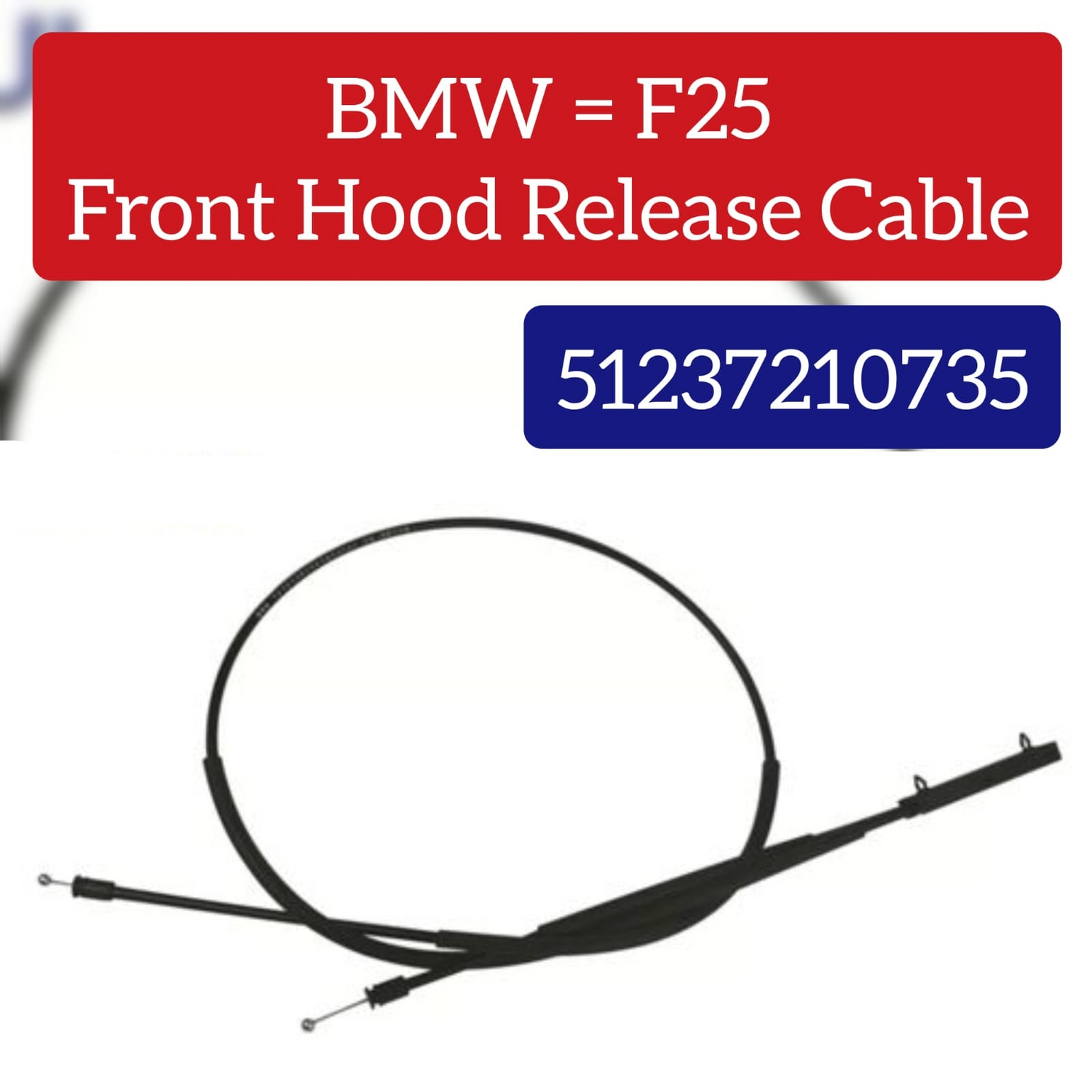 Hood Bonnet Release Cable 51237210735 Compatible With BMW X3 X4 F25 (2011-17)