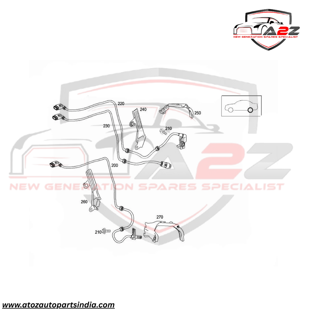 Rear Left / Right ABS Wheel Speed Sensor 2215400917 2219050201 Compatible With MERCEDES-BENZ S-CLASS W221