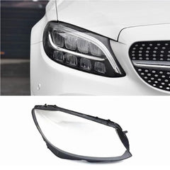 Car Front Headlight Lens Cover Transparent Lamp Shade Headlamp Shell Cover compatible for Mercedes-Benz C-CLASS W205 (2015 - 2018).