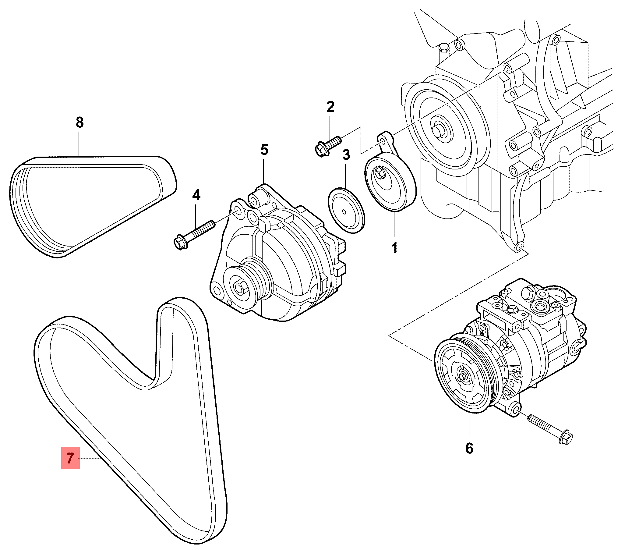 ELAST-MULTI-RIB BELT 6PK989 04C260849E Compatible With VW POLO V (6R1, 6C1) (CONTINENTAL)