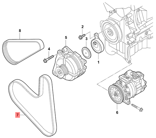 ELAST-MULTI-RIB BELT 6PK989 04C260849E Compatible With VW POLO V (6R1, 6C1) (CONTINENTAL)