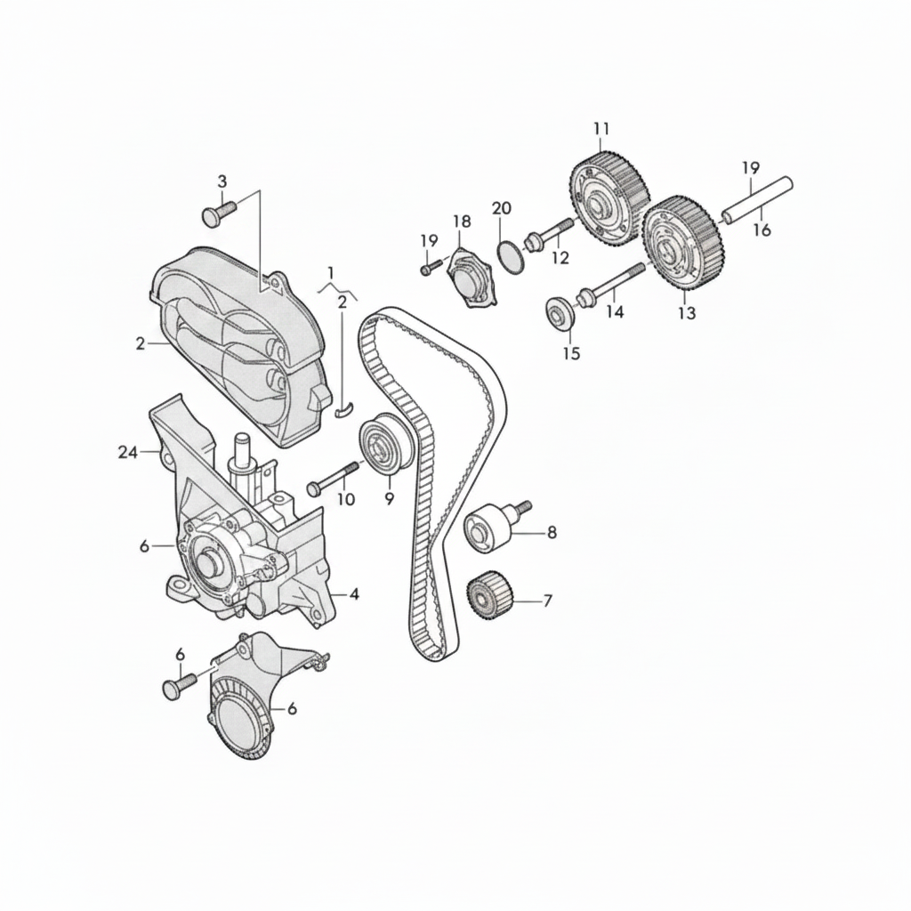 Timing Belt Kit CT1167K1 04E198119 Compatible With SKODA OCTAVIA III (5E3, NL3, NR3) (CONTINENTAL)