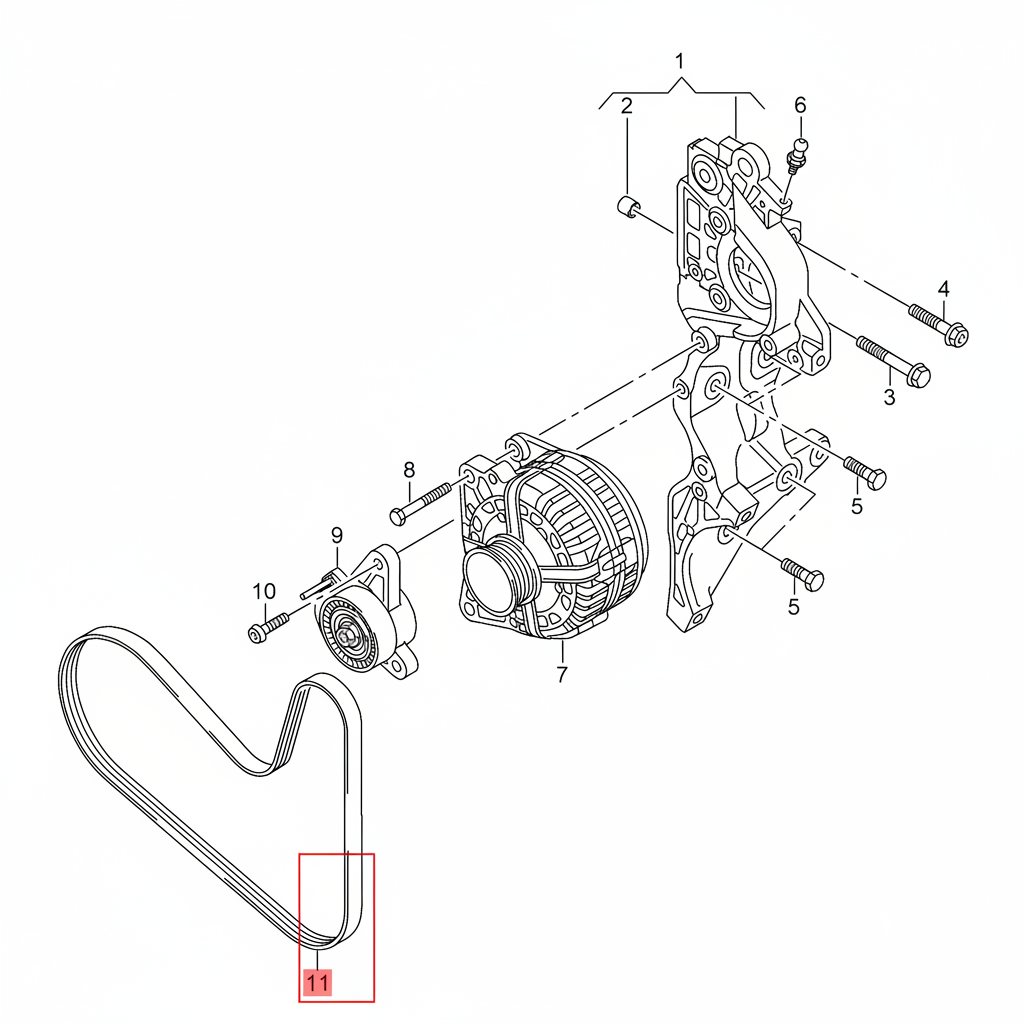 Multi Rib Belt 6PK1026 04L260849C Compatible With SKODA OCTAVIA III (5E3, NL3, NR3) (CONTINENTAL)