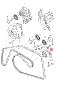 Belt Tensioner With Pulley 059903133J 059903133F 059903133BA Compatible With AUDI A4 A6 A7 A8 Q5 Q7 & VW TOUAREG (7P5, 7P6)