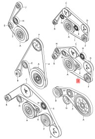 Multi RIB Belt 6PK2535 059903137AJ 059903137AP Compatible With AUDI A8 D4 (4H2, 4H8, 4HC, 4HL) | A8 / S8 | A8L, Q7 (4LB) (CONTINENTAL)