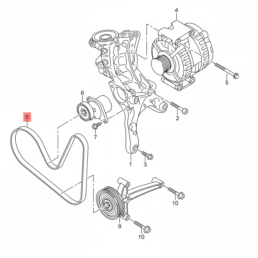 Multi Rib Belt 6PK1130 06L903137A Compatible With SKODA OCTAVIA III (5E3, NL3, NR3) & VW POLO V (6R1, 6C1, 601, 603) (CONTINENTAL)