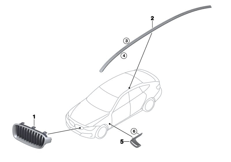 Fender Chrome Left 51747293733 & Right 51747293734 Compatible With BMW 3 Series Gran Turismo (F34)