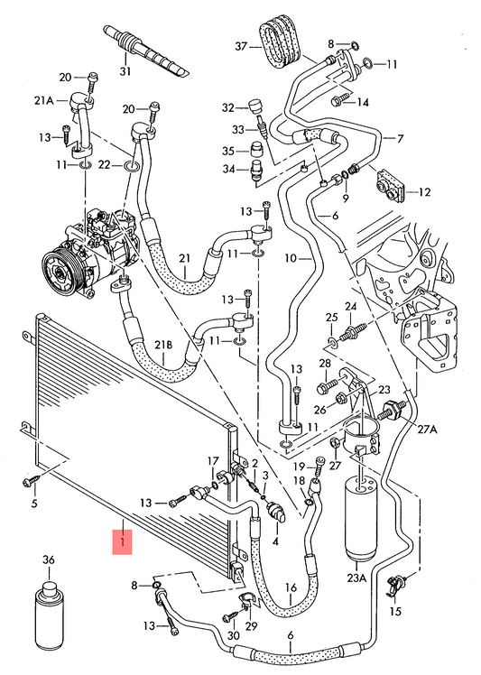 Expansion valve 4F0260403Q Compatible with VOLVO S90 II (234) & V90 II Estate (235)  & XC60 II (246) & XC90 II (256)
