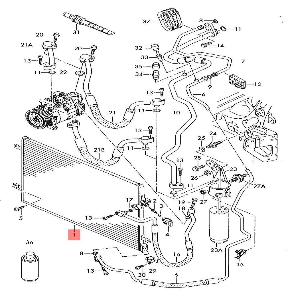 AC Condenser 4F0260403Q  Compatible with AUDI A6 C6 (4F2) | A6 / S6 Tag No.203