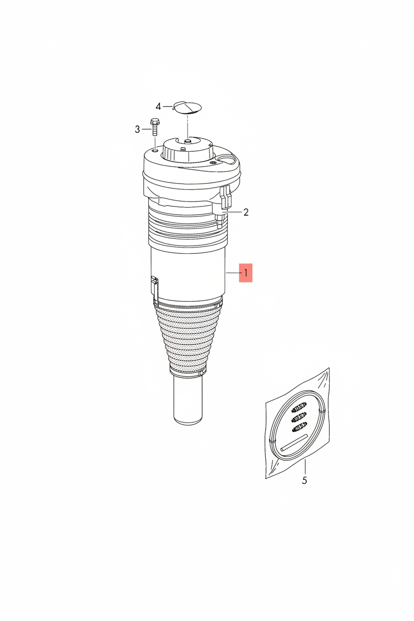 Front Air Suspension Shock Absorber Strut 4M0616039AC Compatible With AUDI Q7 (4M) T-3 (2016-22)