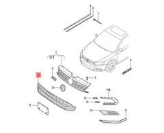 Front Bumper Lower Grill With Holes 5C6853671P Compatible With Volkswagen  For JETTA Tag No.169