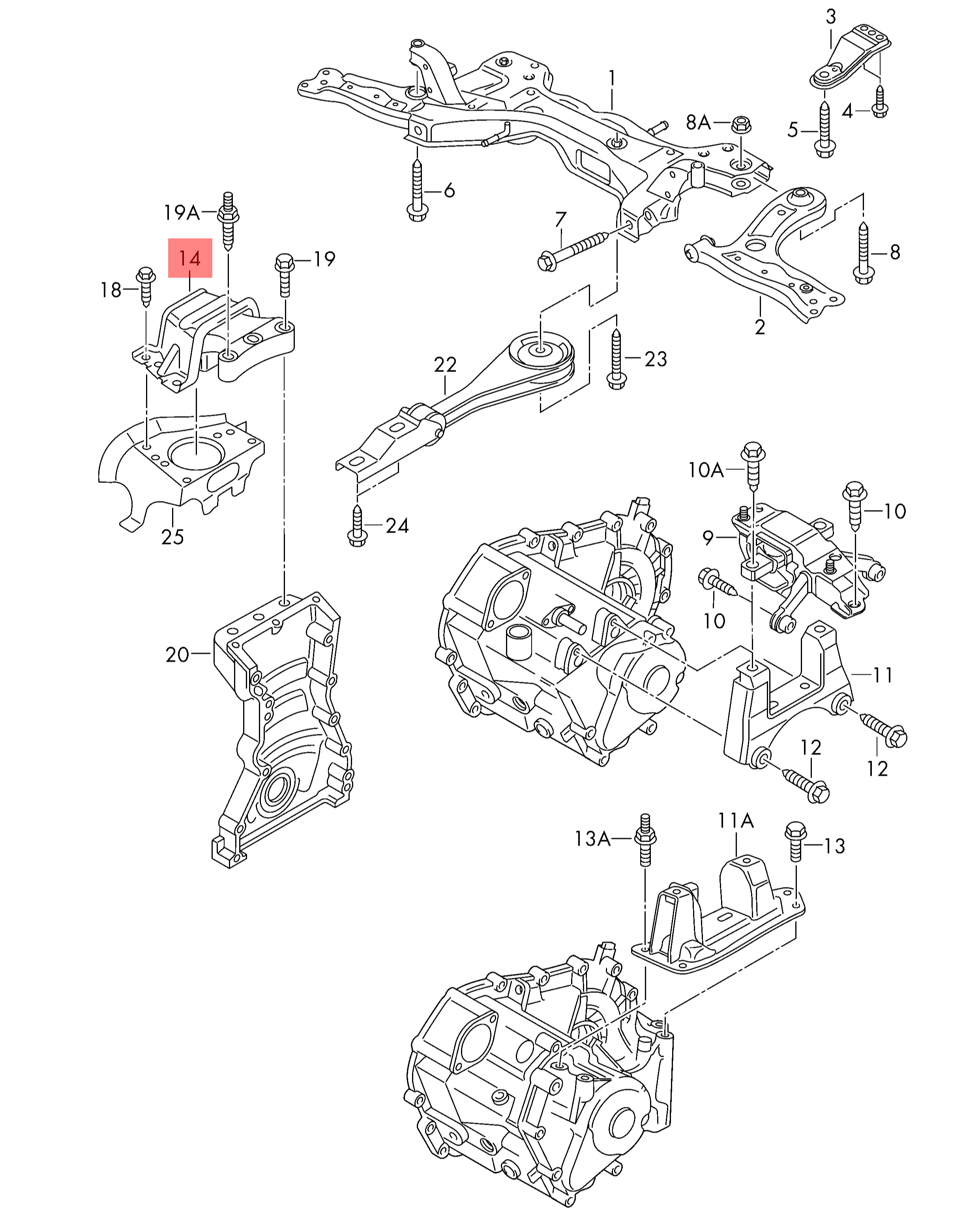 Main Engine Mount 6RF199262Q Compatible With SKODA RAPID (NA2)