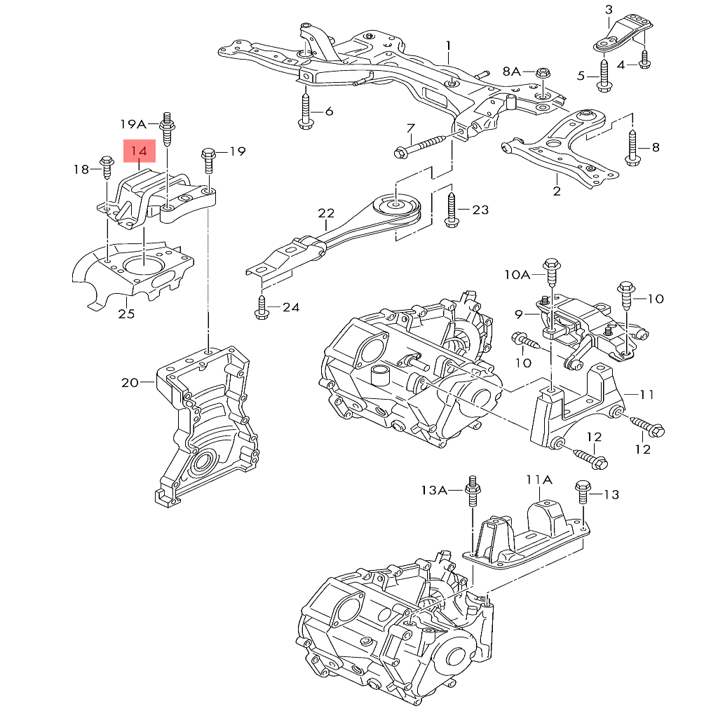 Main Engine Mount 6RF199262Q Compatible With SKODA RAPID (NA2)