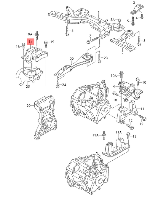 Main Engine Mount 6RF199262Q Compatible With SKODA RAPID (NA2)