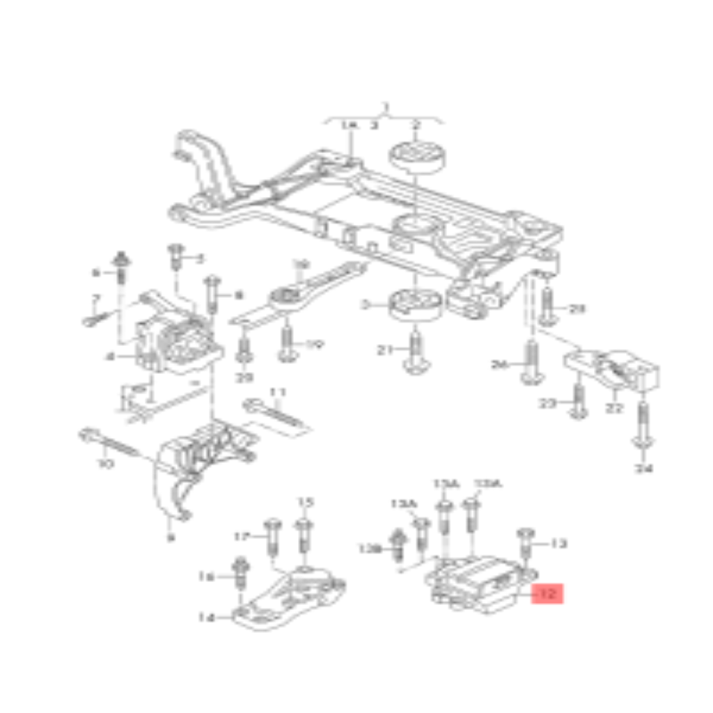 Gear Mount/Engine Mounting 5N0199555K 8J0199555K 8J0199555L Compatible With AUDI Q3 (8UB, 8UG)