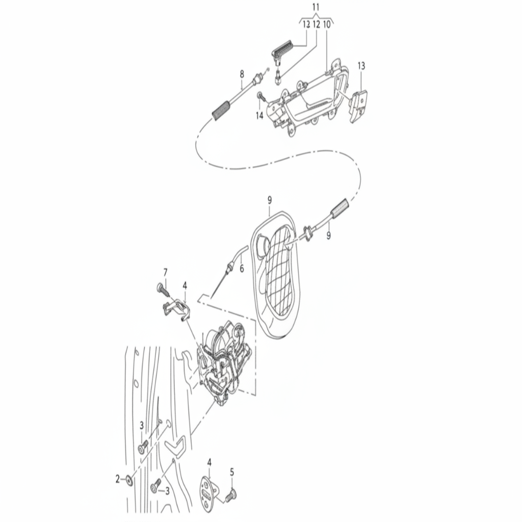 Rear Door Latch Right 8J2839016F Compatible With AUDI A3 Limousine (8VS)  A4 B8 (8K2) | A4 / S4